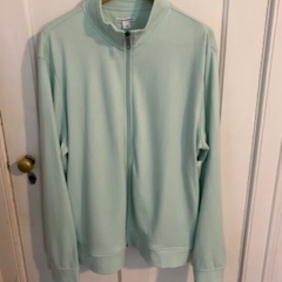 Amazon Essentials Full-Zip Fleece Mock Neck Aqua XL Sweatshirt - Picture 2 of 7